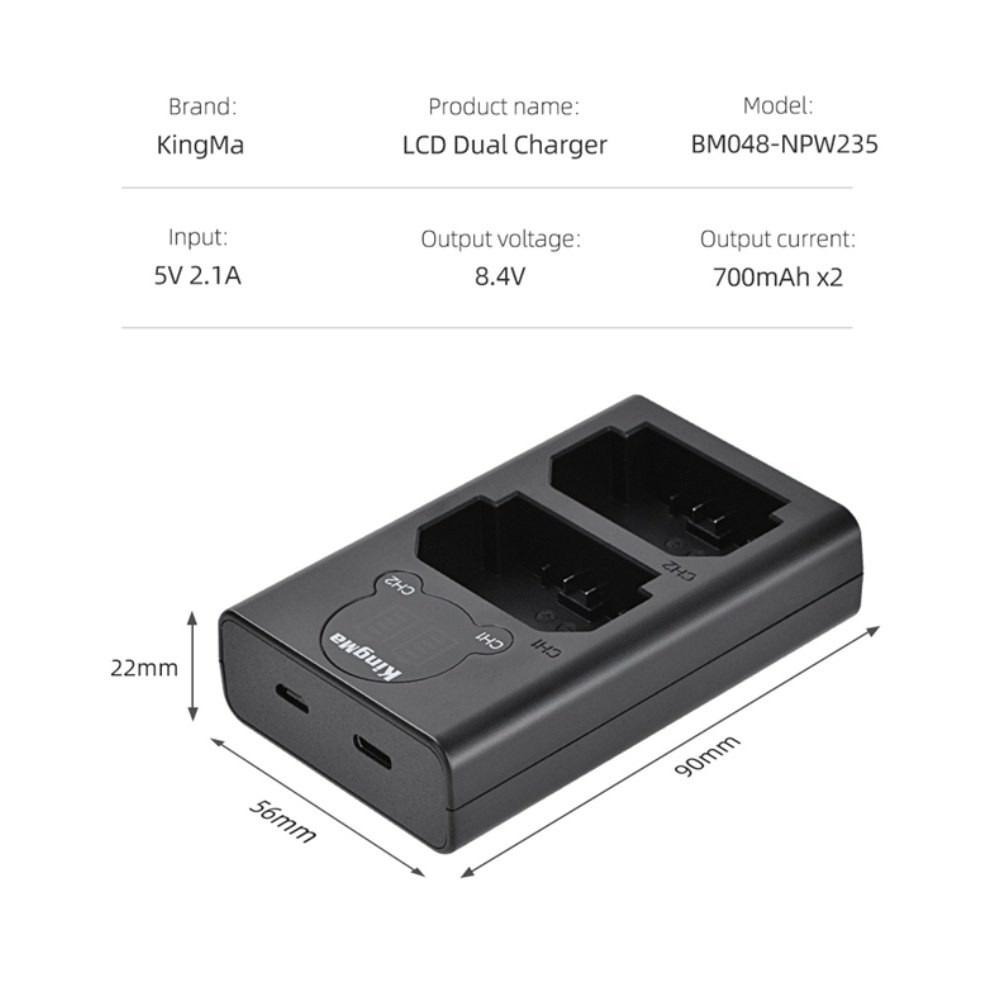 【eYe攝影】KingMa 勁碼 NP-W235 電池充電器 充電器 X-T4 XT4 電池 W235 雙槽液晶顯示-細節圖5