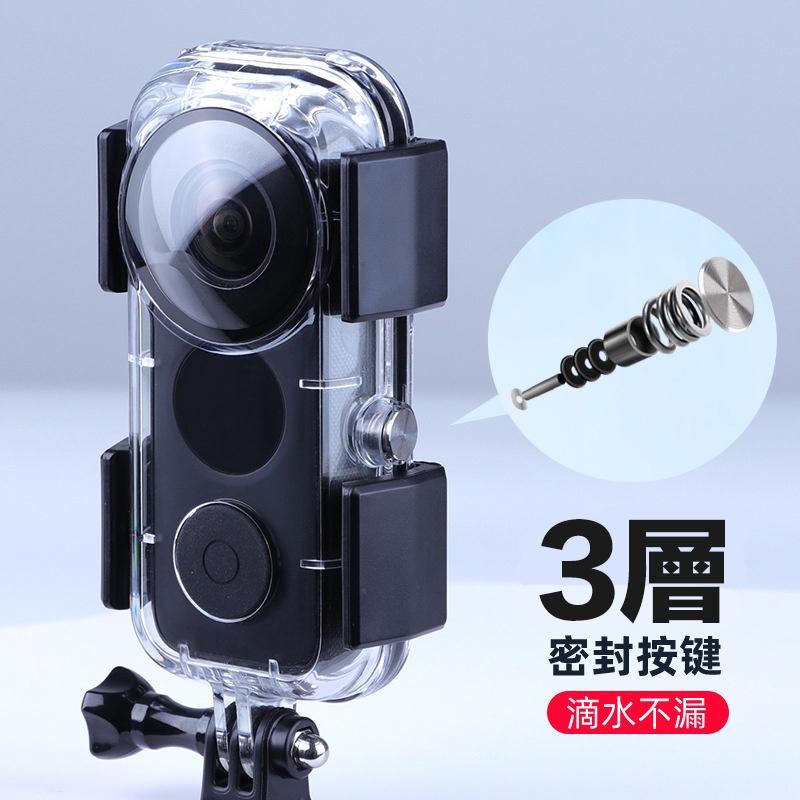 【eYe攝影】現貨 副廠配件 Insta360 ONE X2 防水殼 全景相機 40米 潛水殼 上掀式 防水盒 保護殼-細節圖3