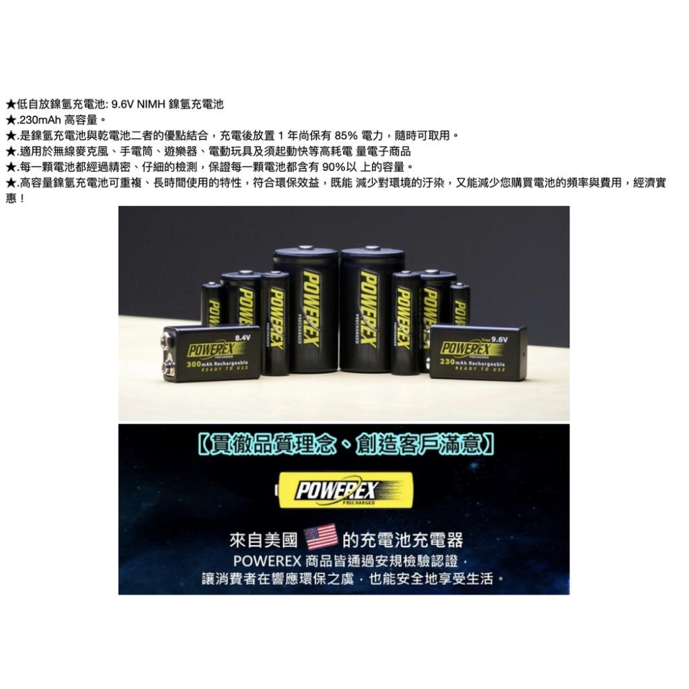 【eYe攝影】MAHA-POWEREX 230mAh 9V低自放型鎳氫充電池 MHR9VP 230 可重複使用 響應環保-細節圖2