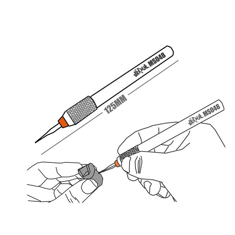 【鋼普拉】現貨 模式玩造 MS048 金屬刻線刀 雕刻刀 刻線刀 複合式刀柄 MH01 模型工具 鎢鋼刀 筆刀 模型改造-細節圖2