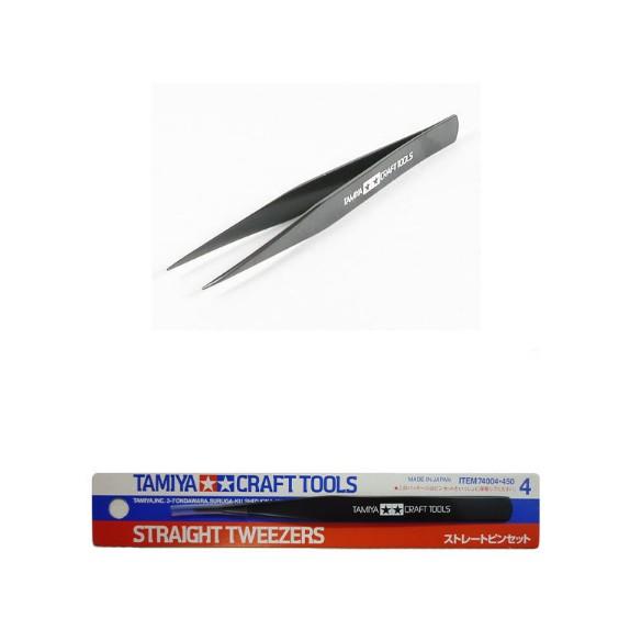 【鋼普拉】TAMIYA CRAFT TOOLS 田宮 模型工具專用 日製 74004*600 黑色高級直型鑷子 夾子-細節圖2