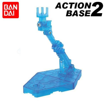 【鋼普拉】現貨 BANDAI 鋼彈 1/144 ACTION BASE 2 鋼彈模型 可動展示台座 展示架 支架：透明藍