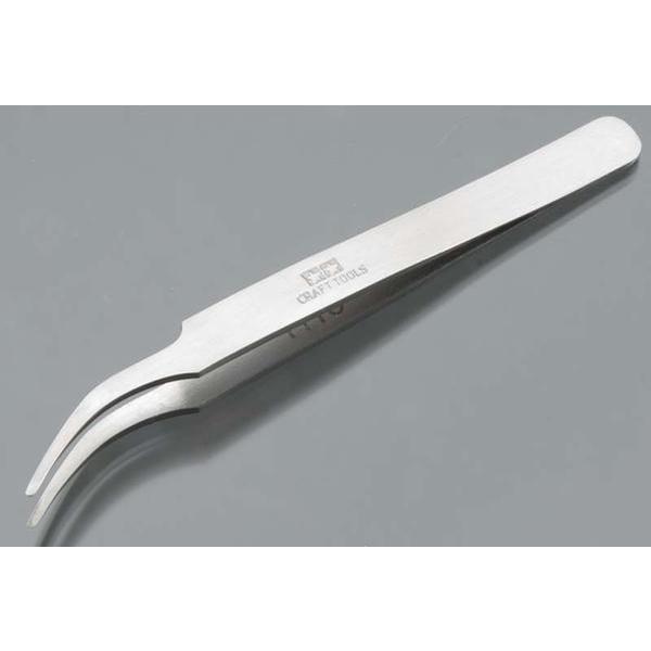 【鋼普拉】現貨 日本製造 田宮 TAMIYA #74108 精密鑷子 夾子 精密彎夾 模型夾 水貼夾 鶴嘴夾圓頭-細節圖4