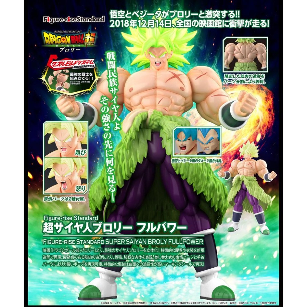 【鋼普拉】現貨 BANDAI Figure-rise Standard 七龍珠Z 劇場版 傳說中的超級賽亞人 布羅利-細節圖2