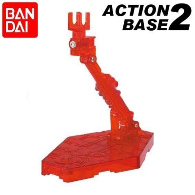 【鋼普拉】現貨 BANDAI 鋼彈 1/144 ACTION BASE 2 鋼彈模型 可動展示台座 展示架 支架：透明紅