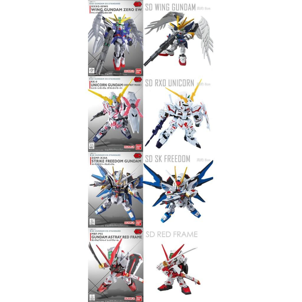 BANDAI SD鋼彈 初鋼 翔翼鋼彈 天使鋼彈 攻擊自由鋼彈 能天使 獨角獸鋼彈 紅異端鋼彈 00 命運鋼彈 獵魔鋼彈-細節圖3