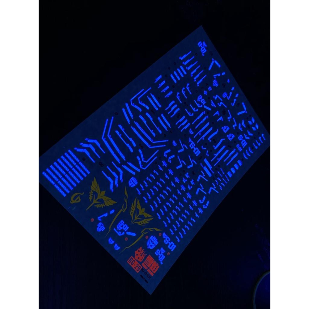 【鋼普拉】現貨 雪焰水貼 螢光版 BANDAI 鋼彈UC RG 1/144 #29 MSN-04 SAZABI 沙薩比-細節圖3