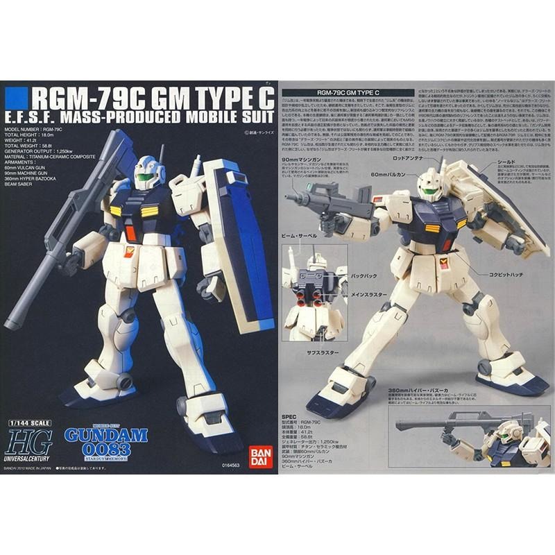 【鋼普拉】現貨 BANDIA 鋼彈0083 HGUC 1/144 #113 RGM-79C GM TYPE C 吉姆改-細節圖3