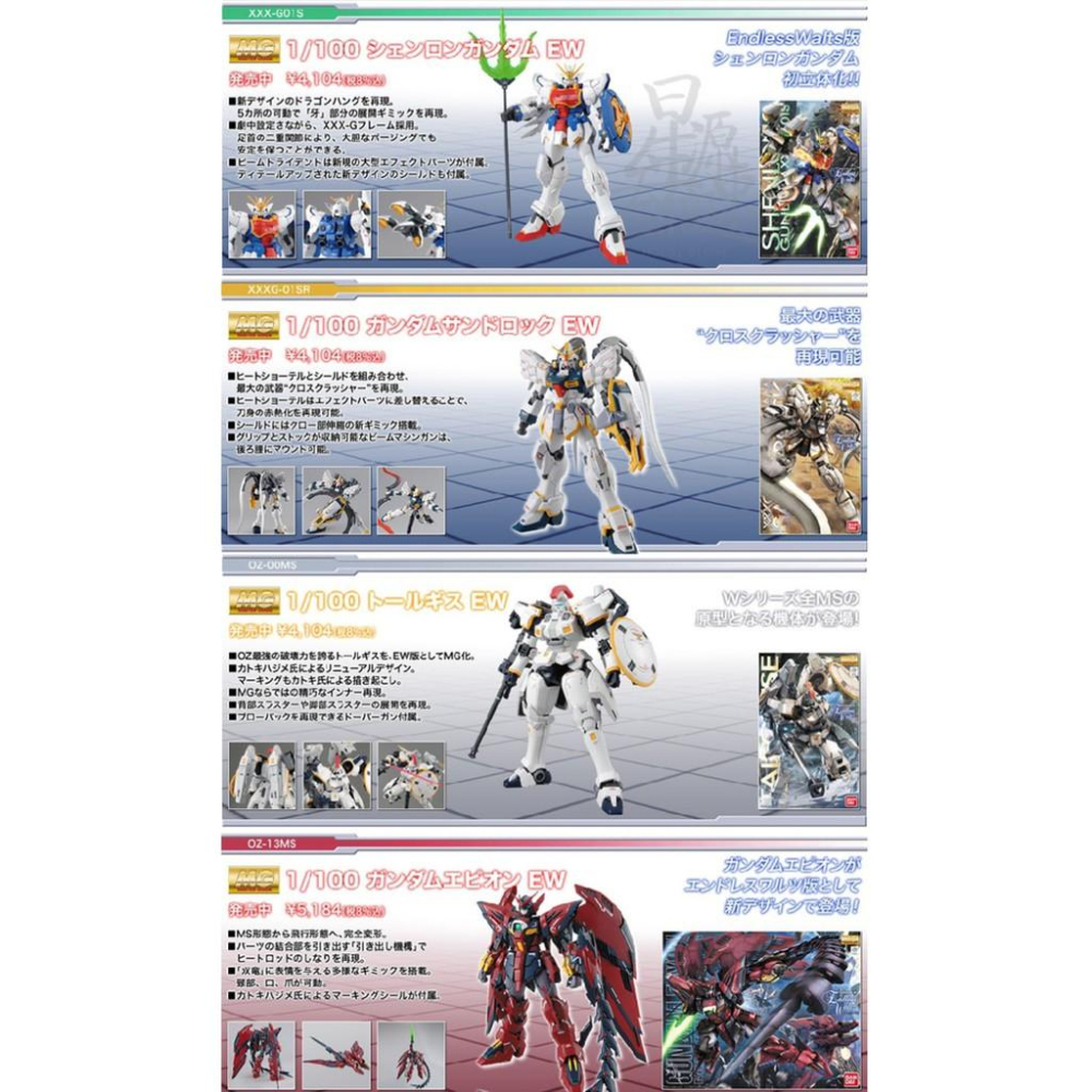 【鋼普拉】現貨 BANDAI 鋼彈W MG 1/100 GUNDAM EPYON 次代鋼彈 雙頭龍 艾比昂 決戰式樣-細節圖6