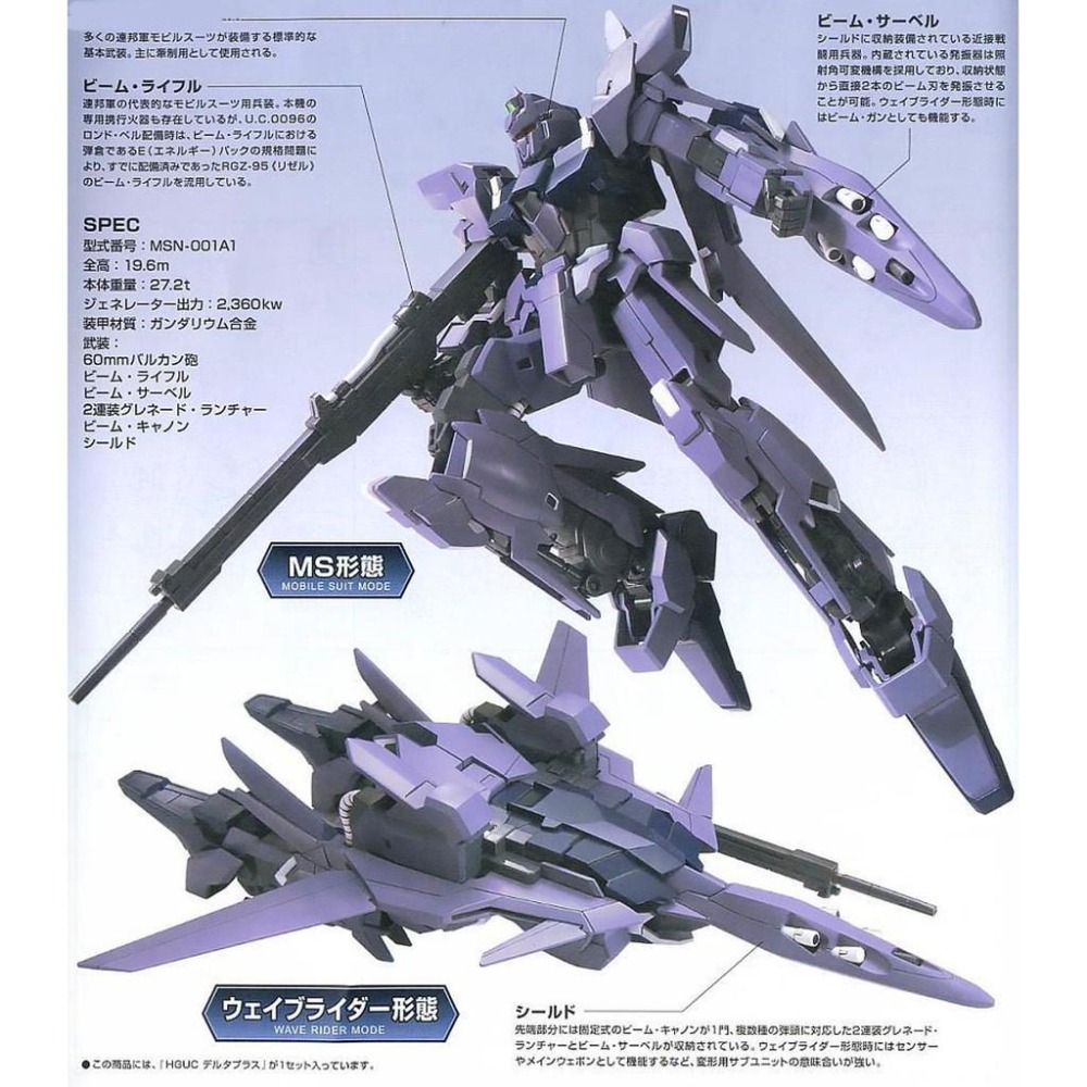 【鋼普拉】BANDAI 鋼彈UC HGUC 1/144 #115 MSN-001A1 DELTA PLUS 德爾塔改-細節圖4