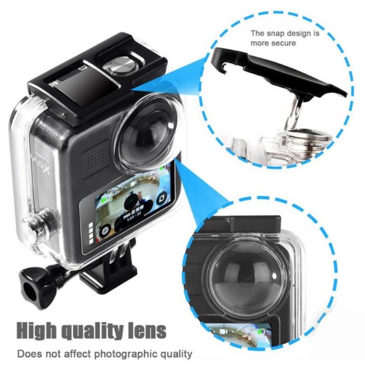 【eYe攝影】現貨 含防霧片 副廠配件 GOPRO MAX 360 全景相機 45米 防水殼 潛水盒 保護殼 安全扣設計-細節圖2