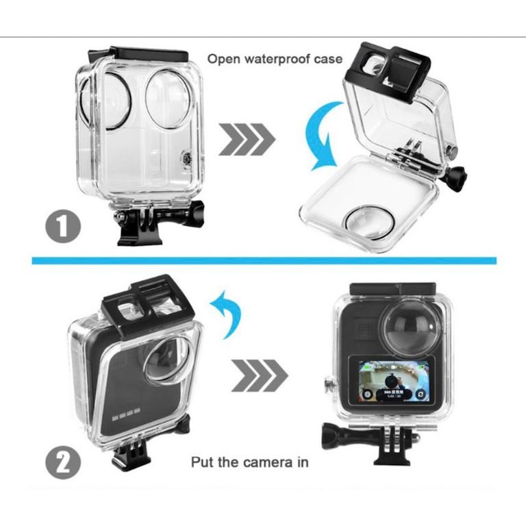 【eYe攝影】現貨 含防霧片 副廠配件 GOPRO MAX 360 全景相機 45米 防水殼 潛水盒 保護殼 安全扣設計-細節圖4