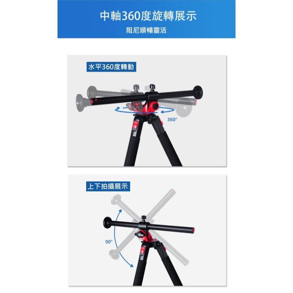 【eYe攝影】公司貨 含雲台 RW-332 中軸橫置三腳架 載重15kg 水平360度轉動 雙水平儀 商品攝影 微距拍攝-細節圖4