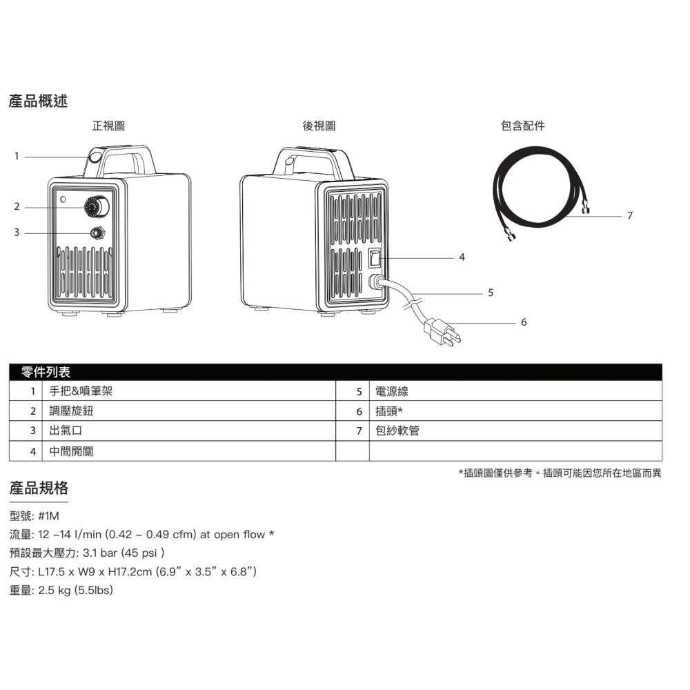 【鋼普拉】漢弓 sparmax ARISM Mini MAX-3 噴筆套組 空壓機 + 0.3mm 模型噴筆 模型噴漆-細節圖5