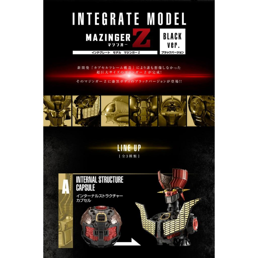 【鋼普拉】現貨 BANDAI 扭蛋 MAZINGER Z INFINITY 無敵鐵金剛胸像 劇場版 魔神Z 黑色版 3款-細節圖2