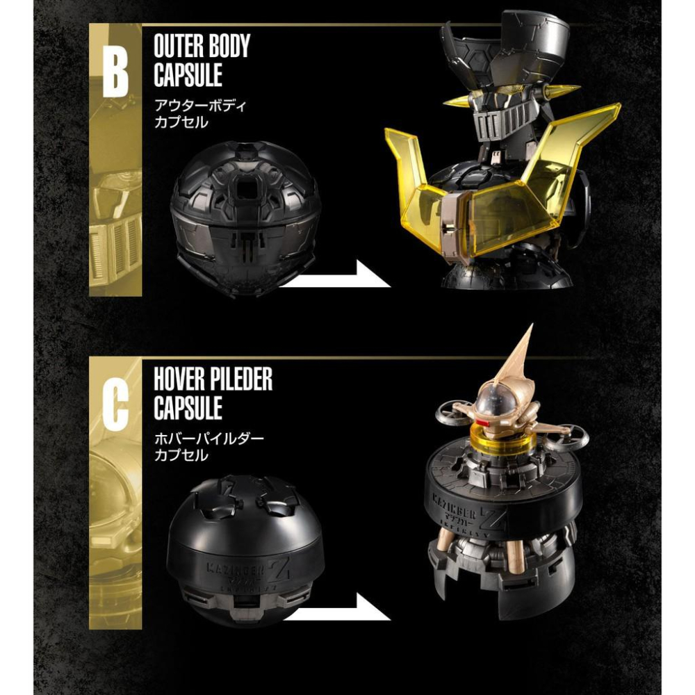 【鋼普拉】現貨 BANDAI 扭蛋 MAZINGER Z INFINITY 無敵鐵金剛胸像 劇場版 魔神Z 黑色版 3款-細節圖3