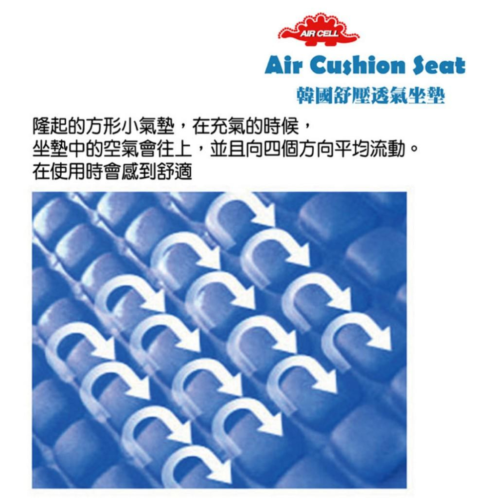 【eYe攝影】韓國製造 專利產品 AIRCELL ACCS56 氣墊減壓坐墊 紓壓坐墊 趴睡 上班族 開車族 氣壓墊-細節圖3