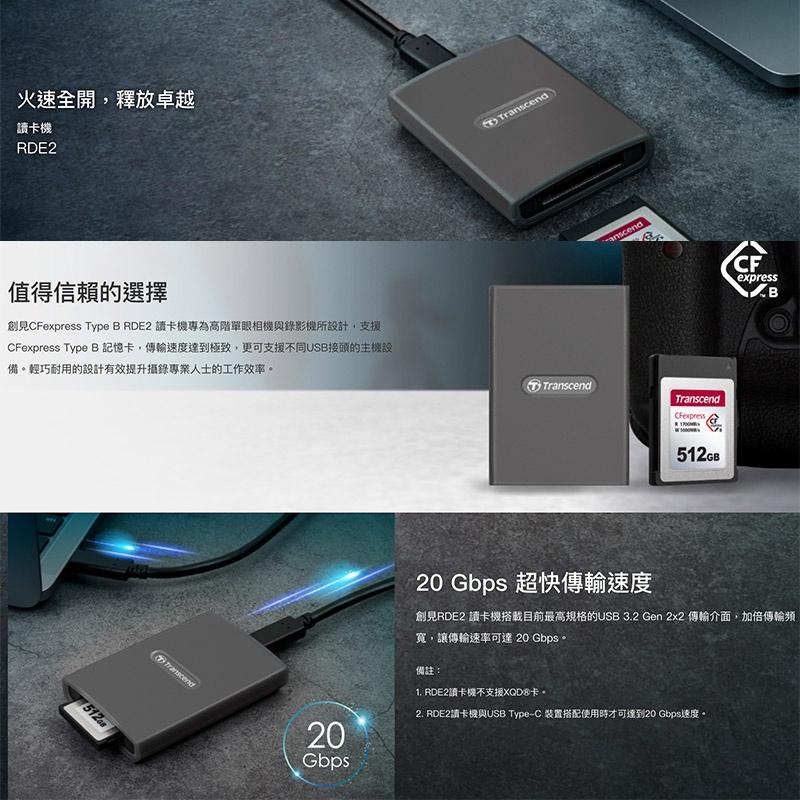 【eYe攝影】全新公司貨 CFexpress Type B RDE2 讀卡機 高速讀卡機 USB 3.2 20Gbps-細節圖2