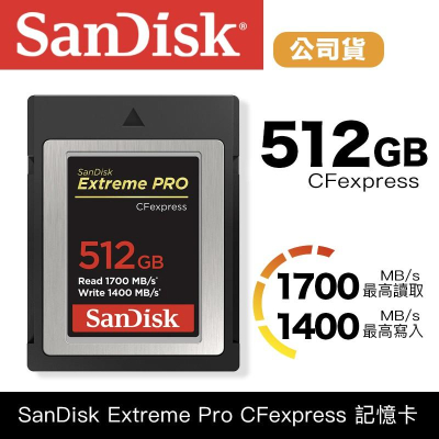 【eYe攝影】SanDisk Extreme PRO CFexpress® Type B 512G 記憶卡 公司貨