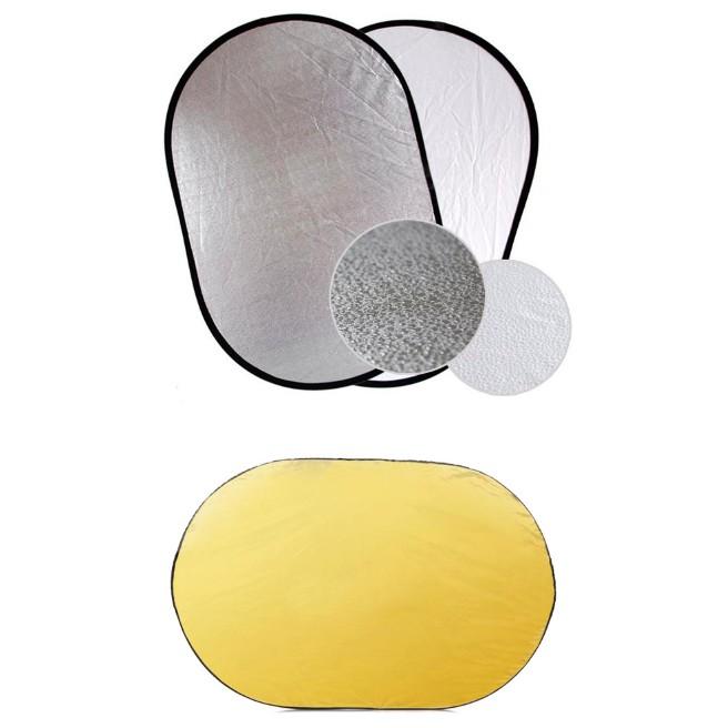 【eYe攝影】專業級 二合一 橢圓形 90*120 cm 雙色 雙面 反光板 銀白 柔光板 90 X 120 cm 攝影棚 棚拍 外拍燈-細節圖3