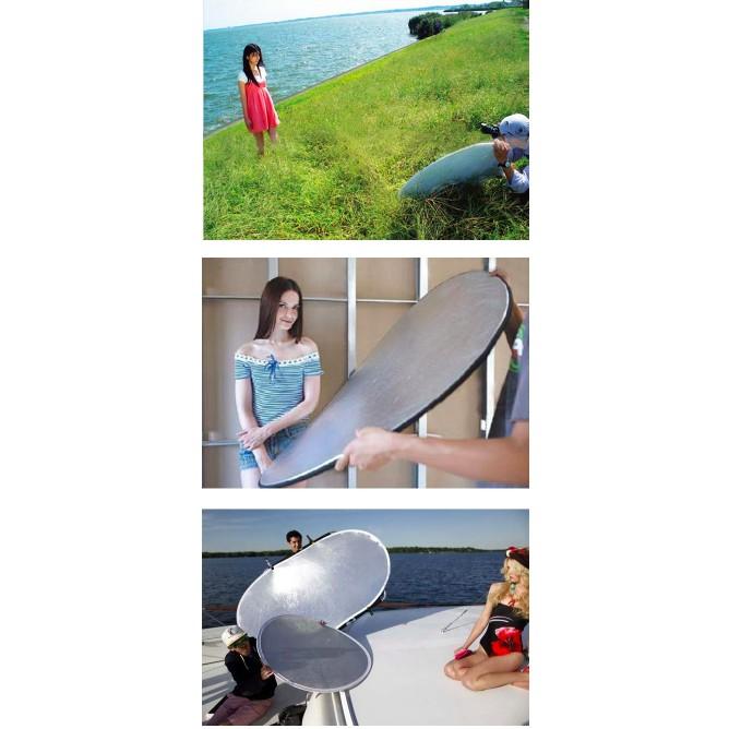 【eYe攝影】專業級 二合一 橢圓形 90*120 cm 雙色 雙面 反光板 銀白 柔光板 90 X 120 cm 攝影棚 棚拍 外拍燈-細節圖7