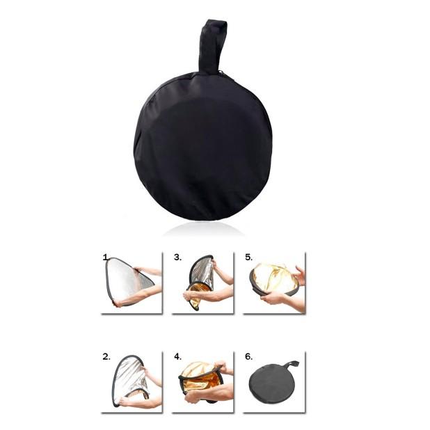 【eYe攝影】專業級 二合一 手握 水滴形 30cm 銀白 雙色 雙面 手提反光板 兩用反光板 攝影棚 棚拍 外拍燈-細節圖3