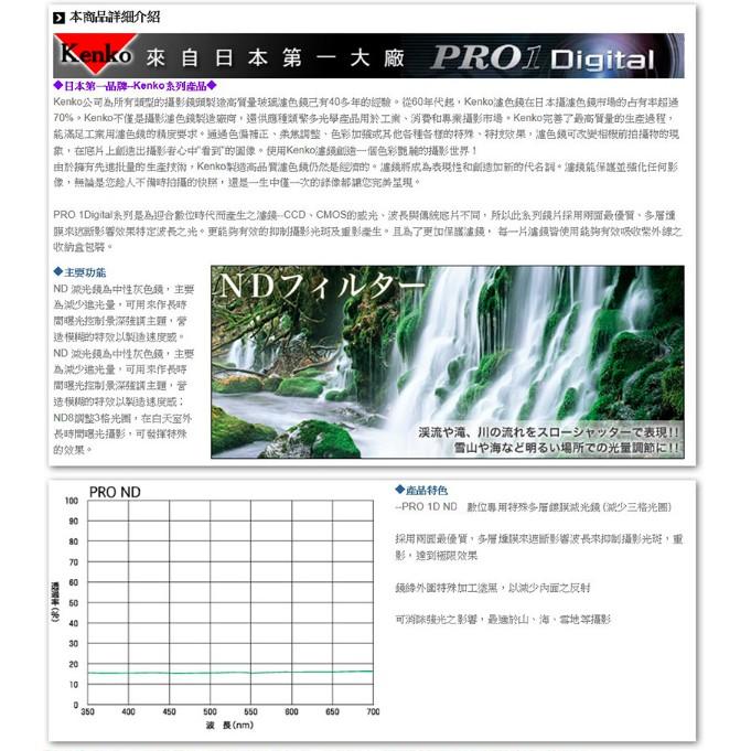 【eYe攝影】日本 Kenko PRO1D ND16 77mm MRC 減光鏡 減四格 薄框 多層膜 公司貨-細節圖2