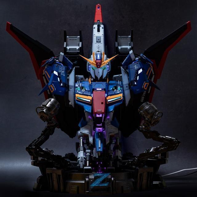 【鋼普拉】現貨 初回特典 億輝 1/35 ZETA GUNDAM Z鋼彈 半身像 胸像 頭像 附LED燈 水貼 金屬套件-細節圖3