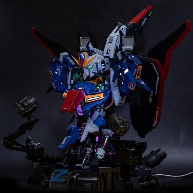 【鋼普拉】現貨 初回特典 億輝 1/35 ZETA GUNDAM Z鋼彈 半身像 胸像 頭像 附LED燈 水貼 金屬套件-細節圖4