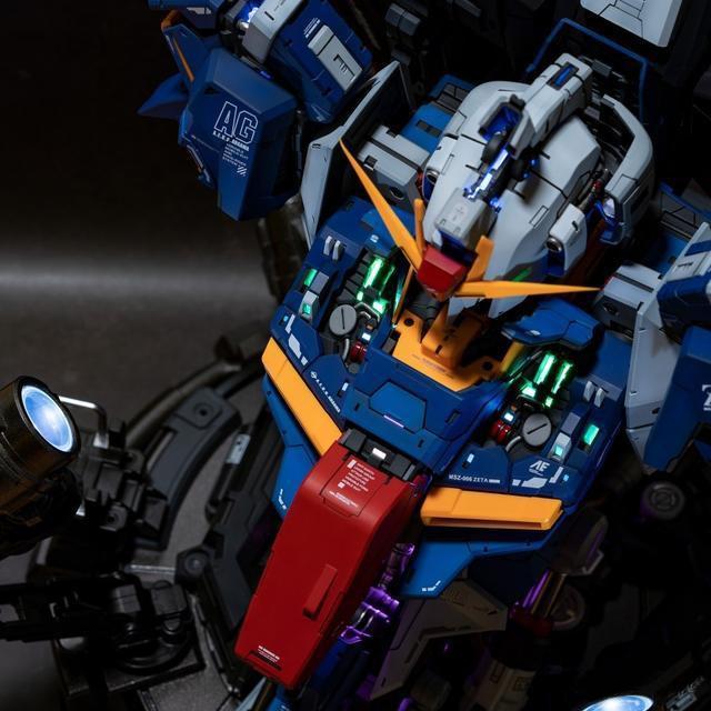 【鋼普拉】現貨 初回特典 億輝 1/35 ZETA GUNDAM Z鋼彈 半身像 胸像 頭像 附LED燈 水貼 金屬套件-細節圖8