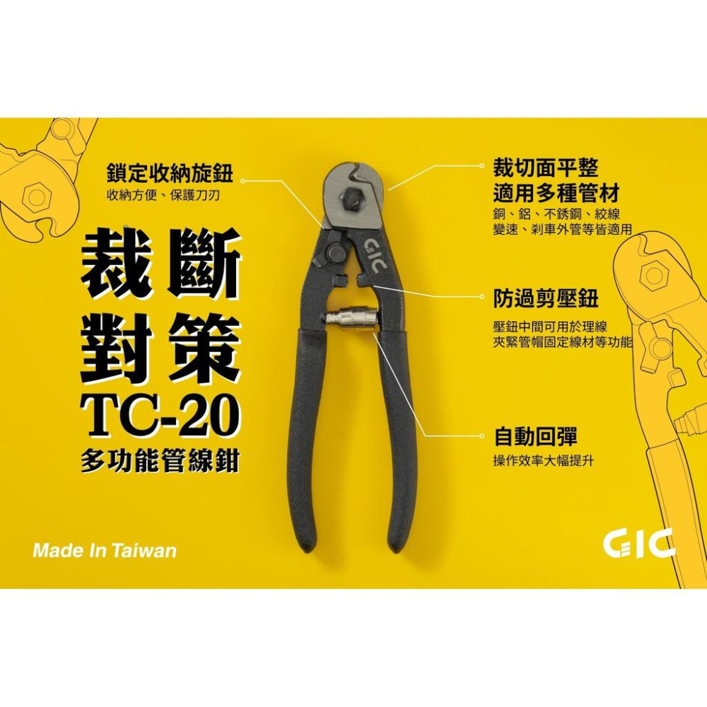 【鋼普拉】現貨 台灣製 GIC TC-20 多功能管線鉗 工具鉗 模型鉗 銅棒 ABS 鋁棒 金數線 不鏽鋼 切口平整-細節圖2