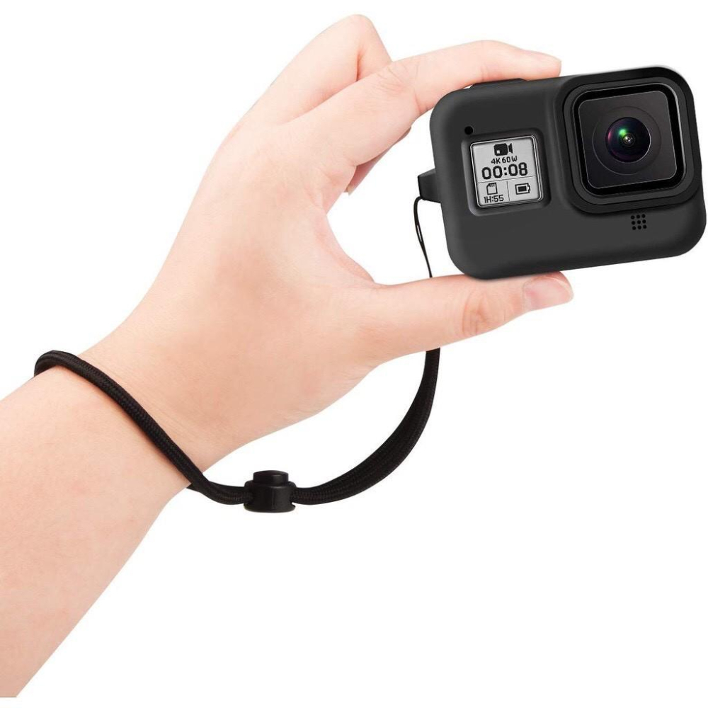 【eYe攝影】現貨 副廠配件 GoPro HERO 8 運動相機 矽膠保護套 + 手腕帶 相機套 掛繩 防摔 防塵-細節圖3