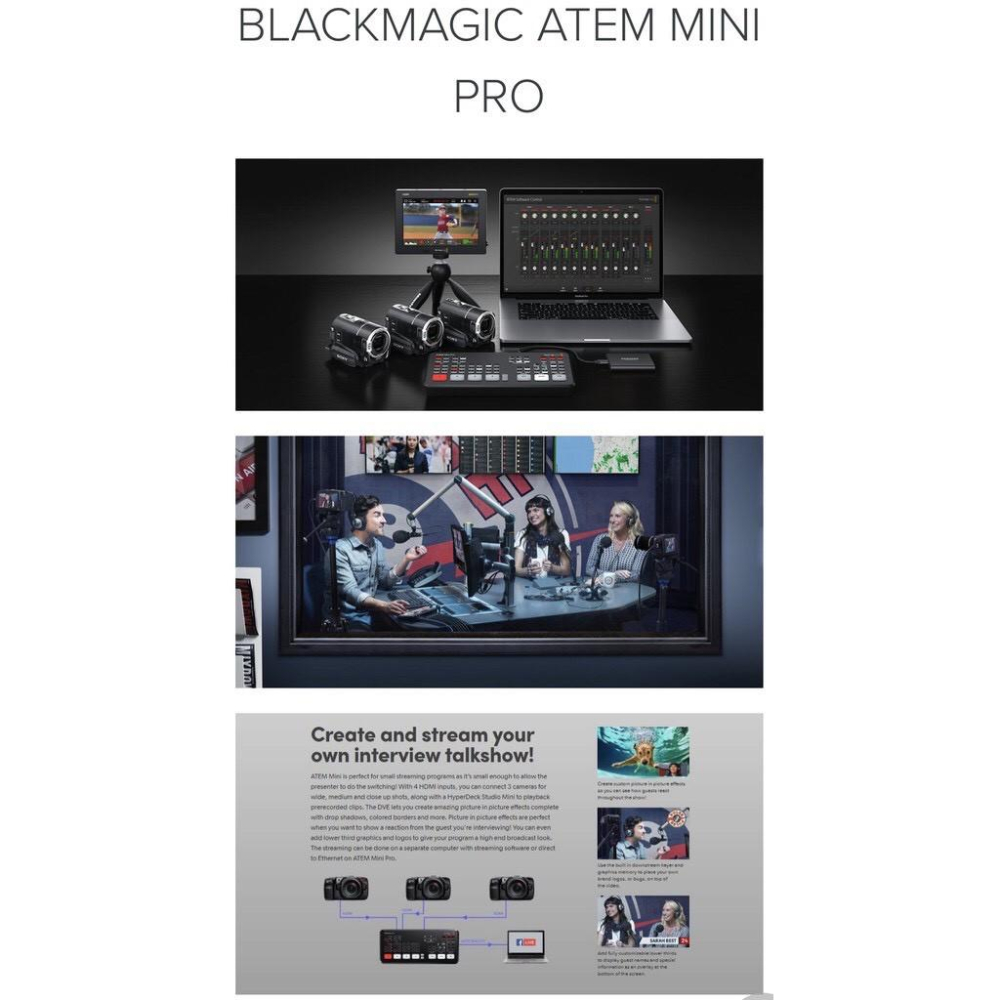 【eYe攝影】現貨 Blackmagic ATEM Mini Pro 4路 HDMI 導播機 直播 FB Live 視訊-細節圖6