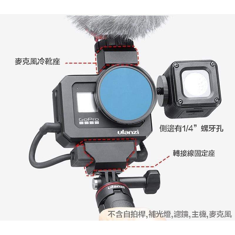 【eYe攝影】現貨 Ulanzi G8-5 GoPro Hero 8 多功能金屬兔籠 外框固定 保護框 VLOG 金屬框-細節圖2