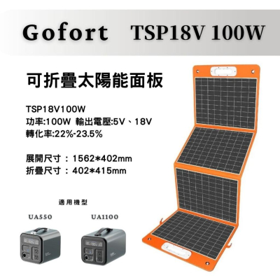 【eYe攝影】全新 Gofort TSP18V 太陽能板 100W 攜帶式 救援 登山 停電 ECOFLOW 太陽能