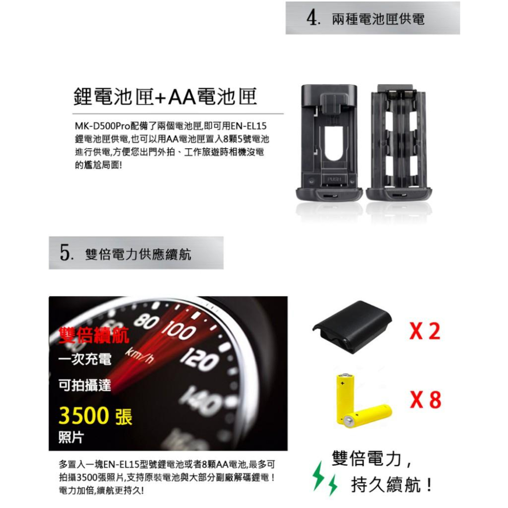 【eYe攝影】含遙控 美科 Meike MK-D500 Pro 電池手把 把手 NIKON D500 垂直手把 穩定器-細節圖5