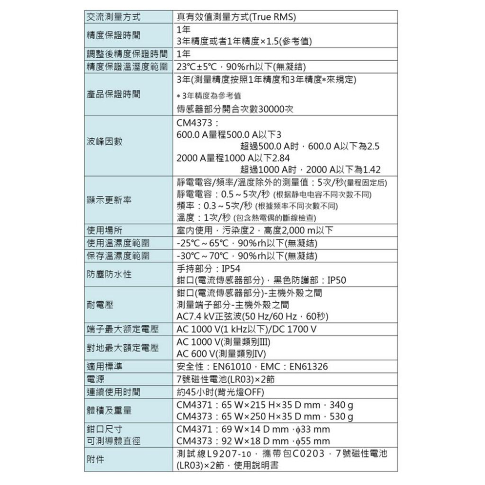 【eYe攝影】日本製 公司貨 HIOKI CM4373 交直流勾表 2000A RMS高壓測量 馬達啟動電流 三年保固-細節圖5