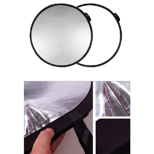 【eYe攝影】 專業級 二合一 圓形 110cm 銀白 雙色 反光板 雙面反光板 兩用反光板 婚禮攝影 外拍 攝影棚 棚拍 外拍燈-細節圖2