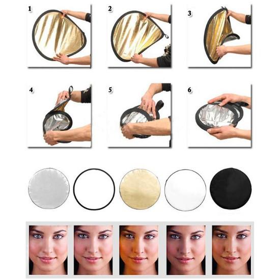 【eYe攝影】 專業級 二合一 圓形 110cm 銀白 雙色 反光板 雙面反光板 兩用反光板 婚禮攝影 外拍 攝影棚 棚拍 外拍燈-細節圖4