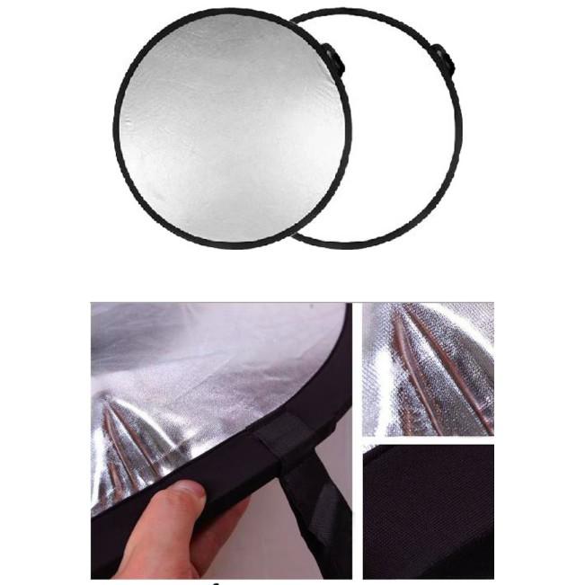 【eYe攝影】 專業級 二合一 圓形 80cm 銀白 雙色 反光板 雙面反光板 兩用反光板 婚禮攝影 外拍 攝影棚 棚拍 外拍燈-細節圖2