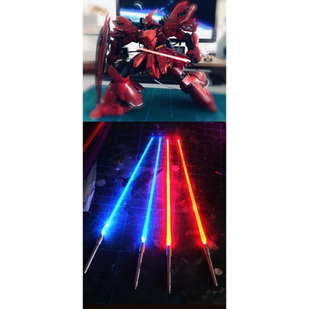【鋼普拉】現貨 MG RE 1/100 鋼彈 人偶 特效發光光劍 LED燈 光棒 光劍 模型激光劍 光束劍 藍/綠/紅-細節圖9