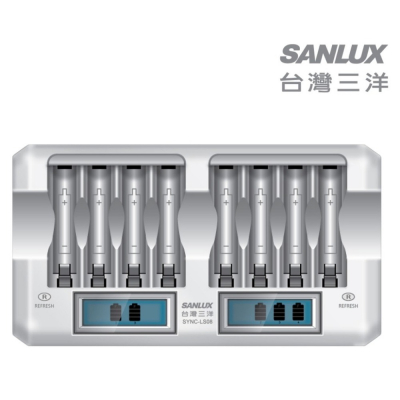 【eYe攝影】SANLUX 台灣三洋 LCD極速充電器 SYNC-LS08 8充 鎳氫 快充 3號 4號 充電電池
