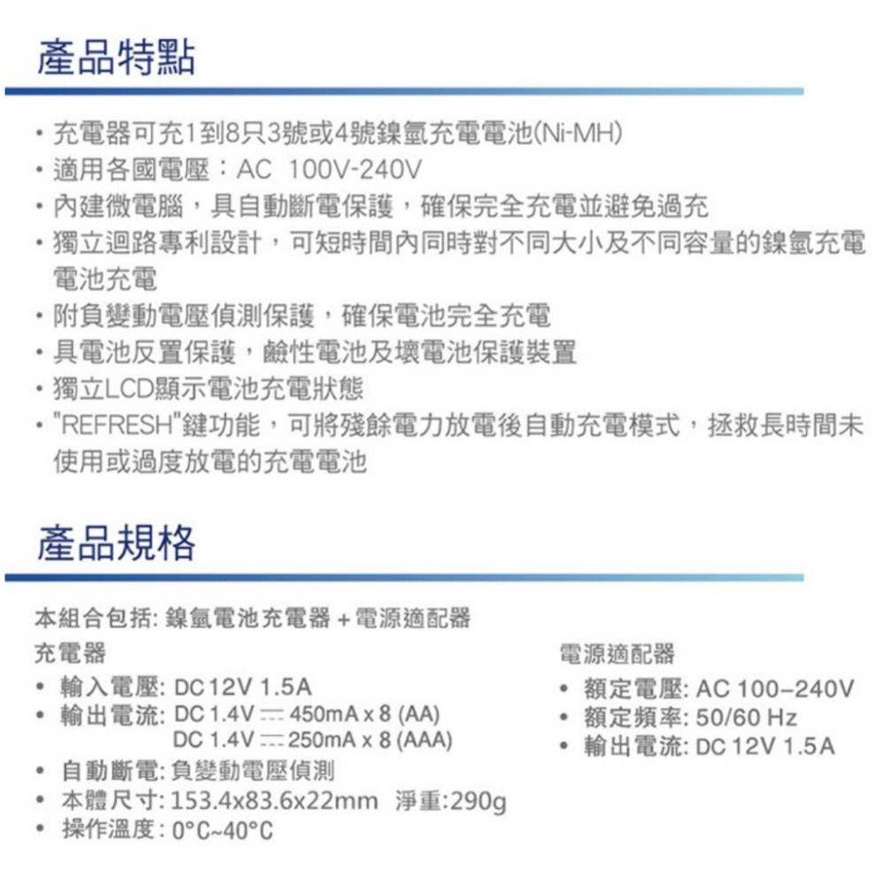【eYe攝影】SANLUX 台灣三洋 LCD極速充電器 SYNC-LS08 8充 鎳氫 快充 3號 4號 充電電池-細節圖5