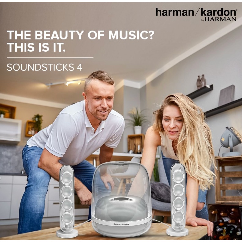 【eYe攝影】現貨 Harman Kardon SoundSticks 4 透明 水晶喇叭 電視音箱 家庭劇院 電腦音響-細節圖3