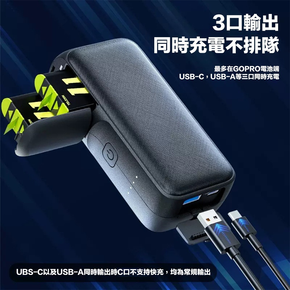 【eYe攝影】現貨 泰迅 TELESIN 電池收納式移動電源充電器 Gopro12 11 10 9 8 7 充電器 電池-細節圖5