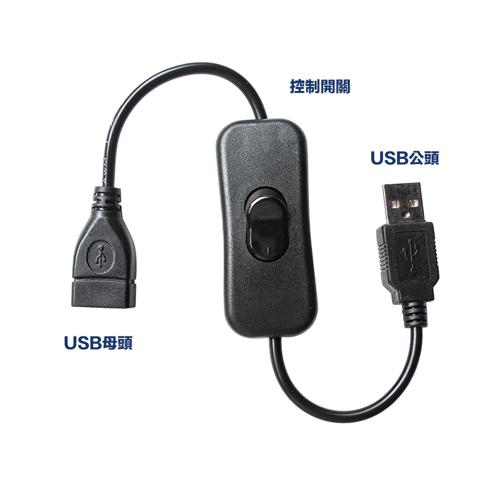 【eYe攝影】現貨 usb 開關線 線控開關 公對母USB電源線 LED燈條開關線 小電扇 電源開關 延長線 充電開關-細節圖2