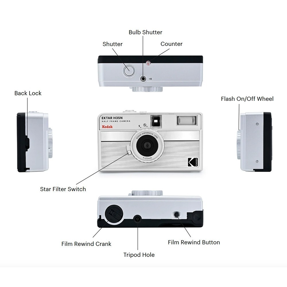 【eYe攝影】新款 含發票 送電池 柯達 KODAK EKTAR H35N 復古 底片相機 可換底片 半格相機 傻瓜相機-細節圖5