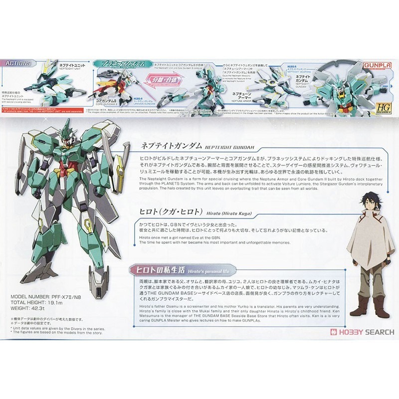 【鋼普拉】現貨 BANDAI 鋼彈創鬥者 HGBD:R 1/144 #031 NEPTEIGHT 海王星8式鋼彈 武裝-細節圖2