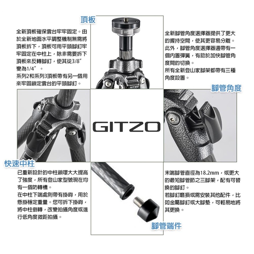 【eYe攝影】正成公司貨 捷信 GITZO GT0542 登山家 eXact 碳纖維系列 三腳架 碳纖維腳架-細節圖7