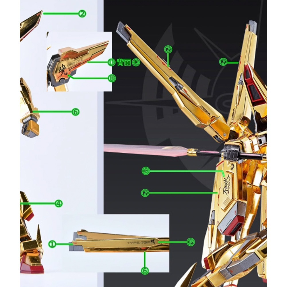 【鋼普拉】現貨 雪焰水貼 螢光版 SEED 1/100 AKATSUKI GUNDAM 大鷲型 & 不知火型 曉鋼彈-細節圖4